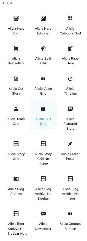 Alicia's Gutenberg Blocks