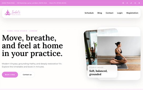 Isabel Yoga Studio Theme